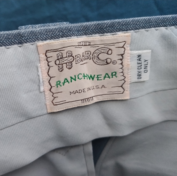 H Bar C Vintage 3piece Pinstripe Western Suit (Pearl Snap Shirt, Blazer, Slacks) - Picture 13 of 16